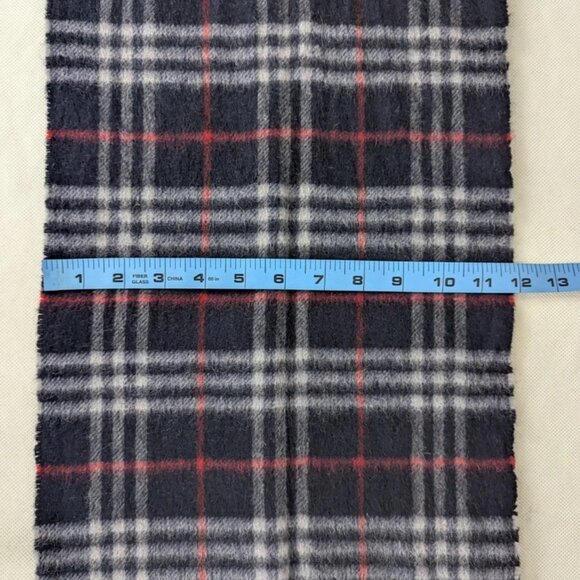 Authentic Burberry's Classic Check Scarf Blue - Unisex - 50% Wool 50% Cashmere - Picture 7 of 7